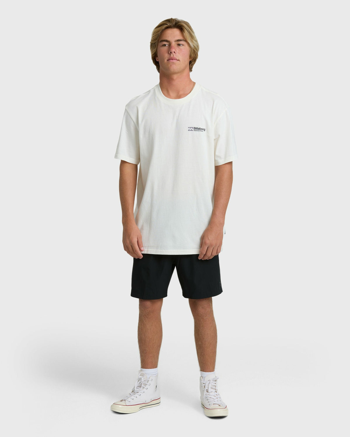 Billabong Men's Make Tracks Adiv Premium Short Sleeve T-Shirt - Off White