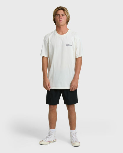 Billabong Men's Make Tracks Adiv Premium Short Sleeve T-Shirt - Off White