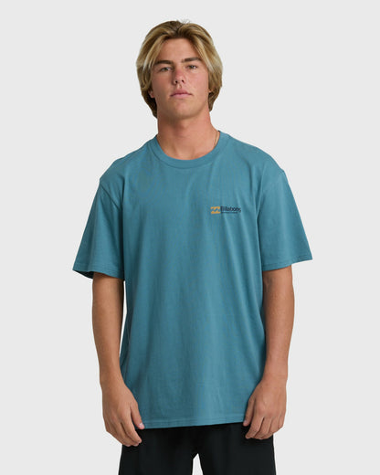 Billabong Men's Make Tracks Adiv Premium Short Sleeve T-Shirt - Vintage Blue