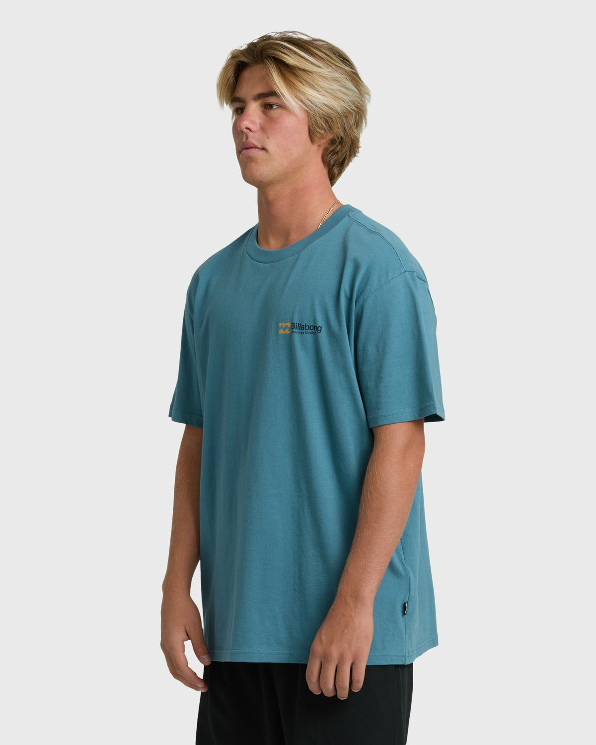 Billabong Men's Make Tracks Adiv Premium Short Sleeve T-Shirt - Vintage Blue