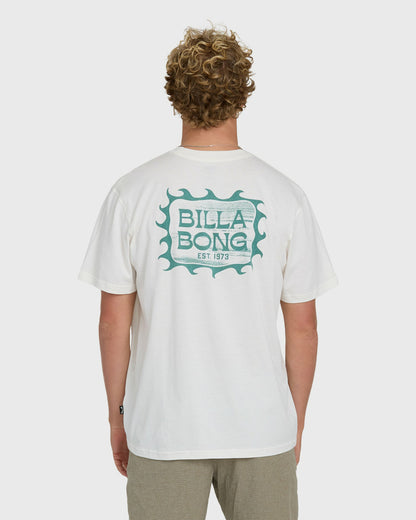 Billabong Men's Ripple Premium Short Sleeve Cotton Graphic T-Shirt - Off White