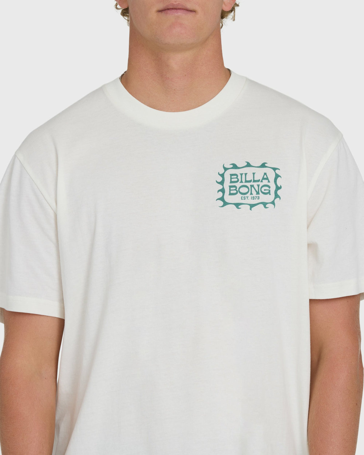 Billabong Men's Ripple Premium Short Sleeve Cotton Graphic T-Shirt - Off White