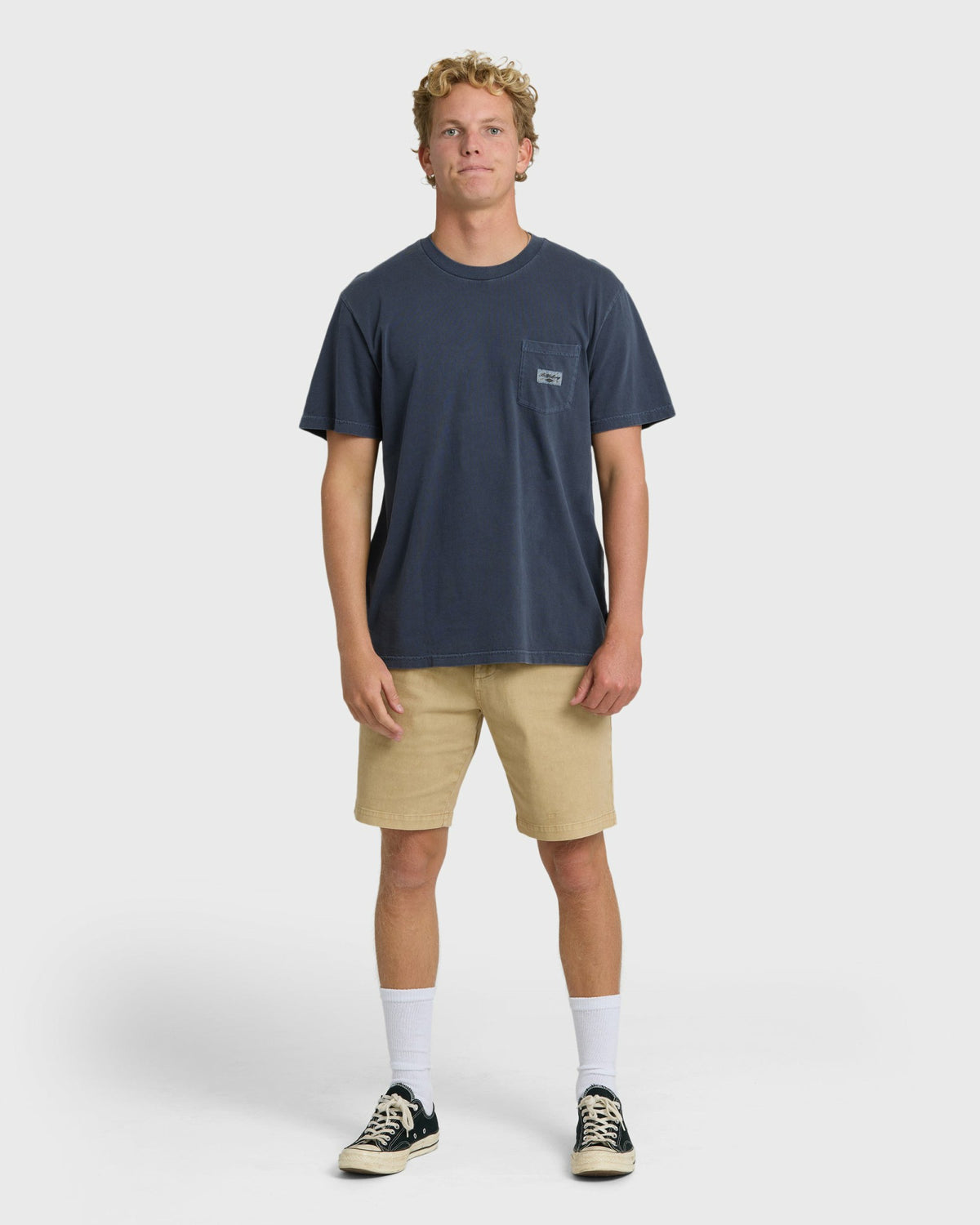 Billabong Men's Essential Pocket Wave Washed Premium Short Sleeve T-Shirt - Graystone