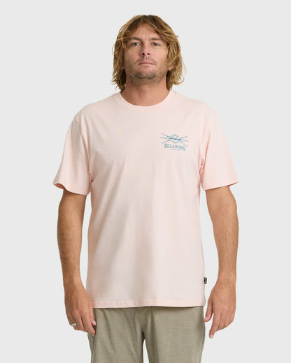 Billabong Men's Crossboards Premium Short Sleeve Knit T-Shirt - Light Pink