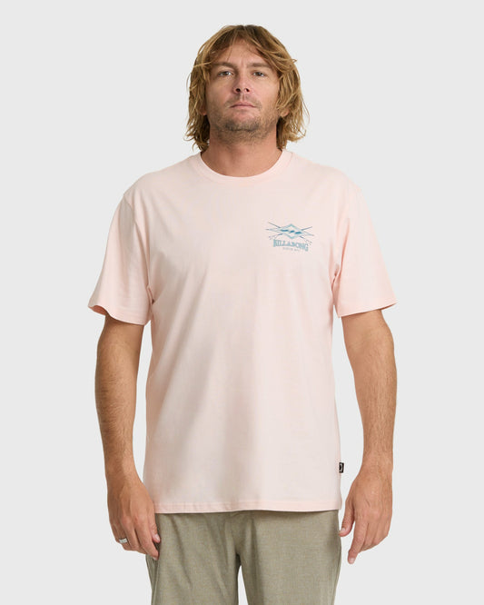 Billabong Men's Crossboards Premium Short Sleeve Knit T-Shirt - Light Pink