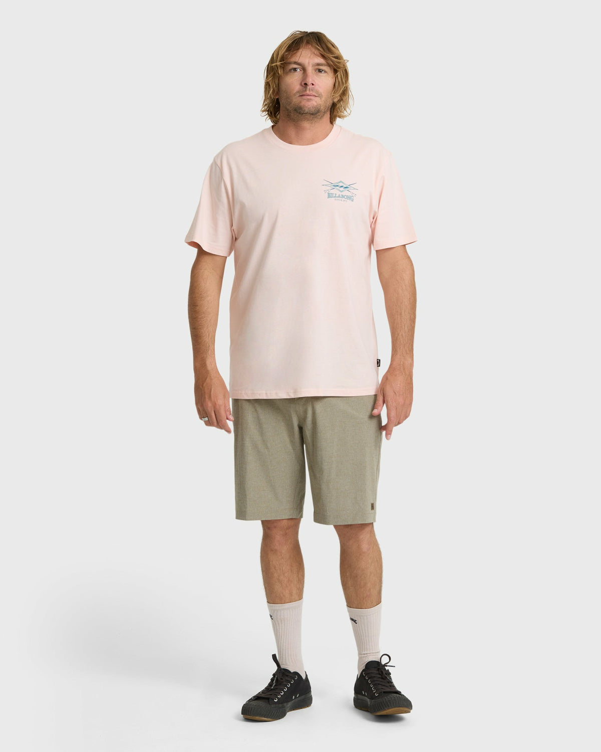 Billabong Men's Crossboards Premium Short Sleeve Knit T-Shirt - Light Pink