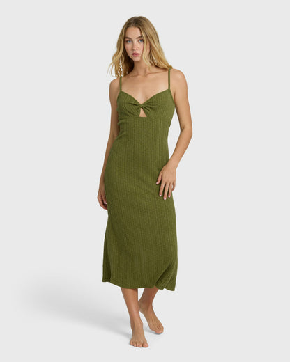 Billabong Women's Sweet Moves Midi Dress - Dark Olive
