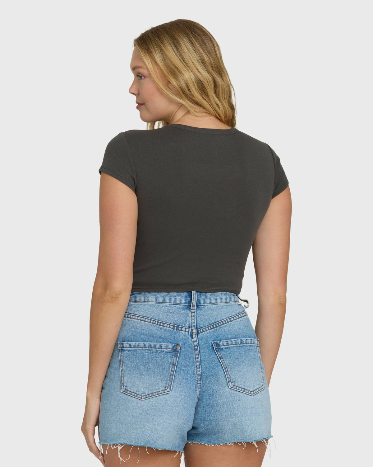 Billabong Women's Off We Go Short Sleeve Knit T-Shirt - Off Black