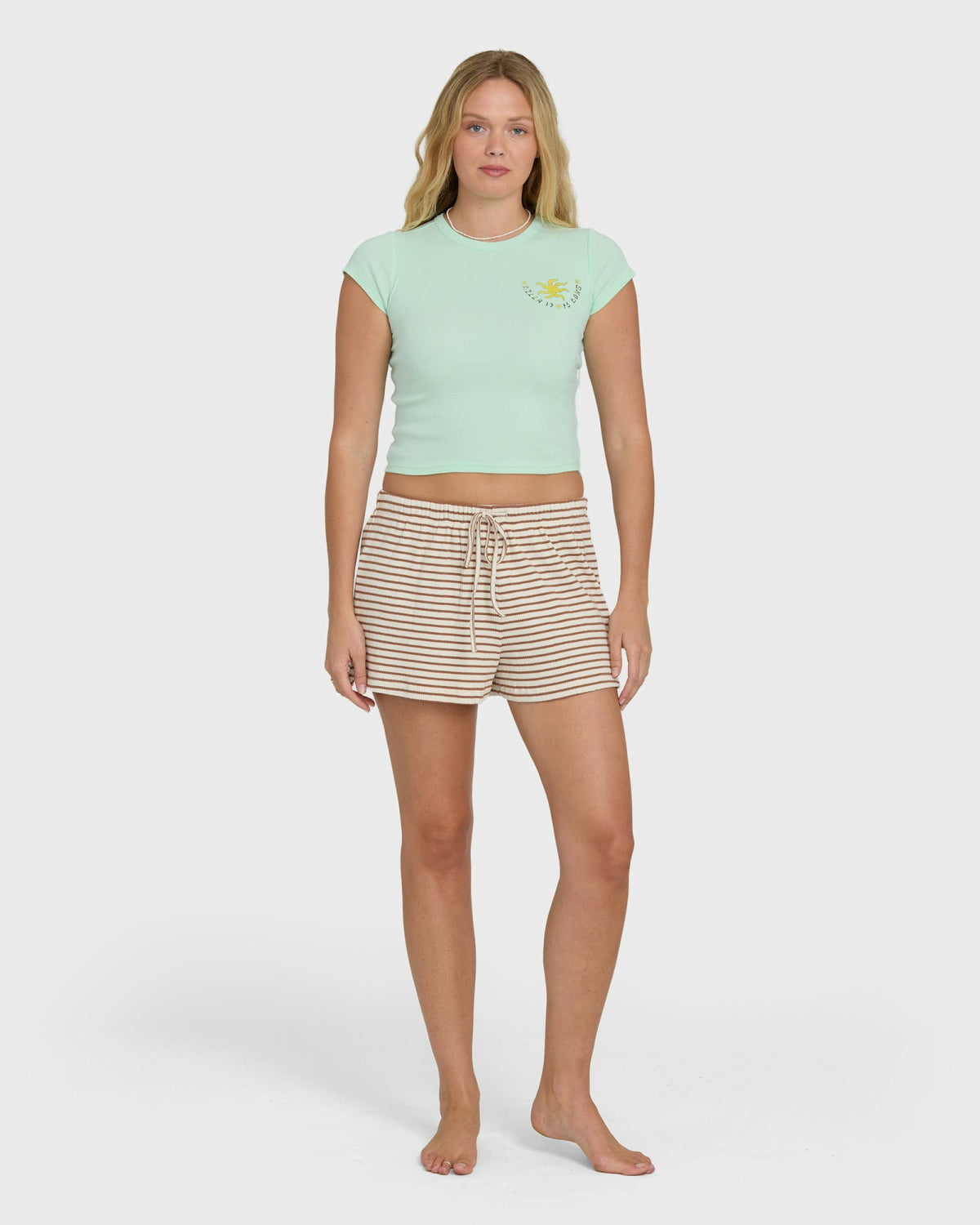 Billabong Women's World Wanderer Short Sleeve Knit T-Shirt - Agave