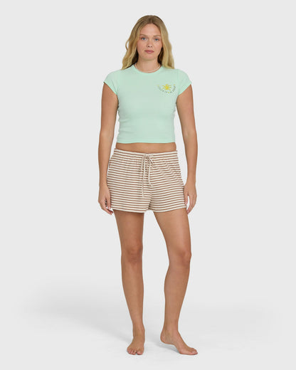 Billabong Women's World Wanderer Short Sleeve Knit T-Shirt - Agave
