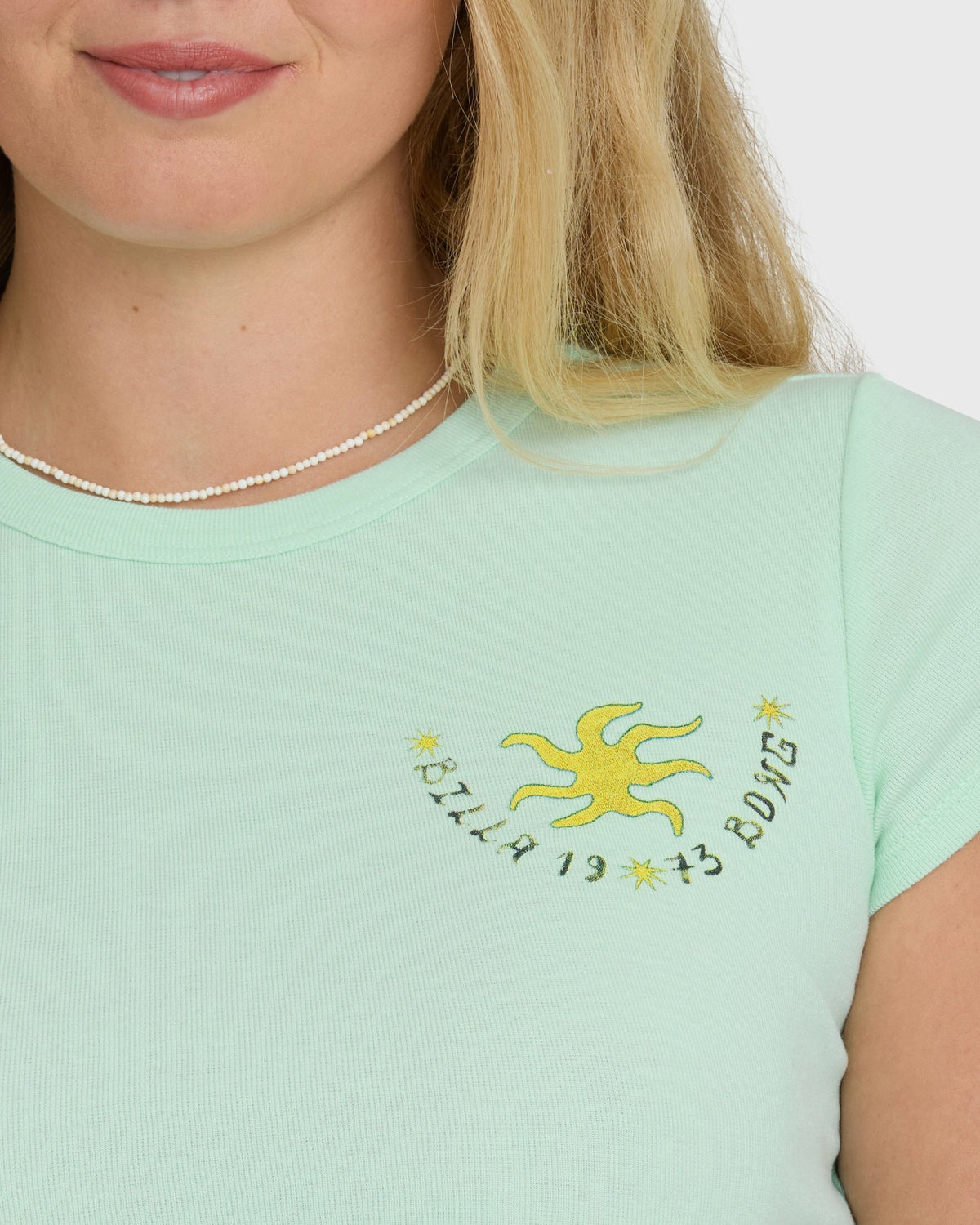 Billabong Women's World Wanderer Short Sleeve Knit T-Shirt - Agave