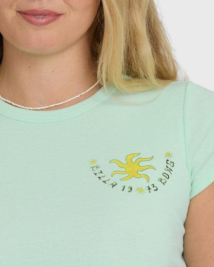 Billabong Women's World Wanderer Short Sleeve Knit T-Shirt - Agave
