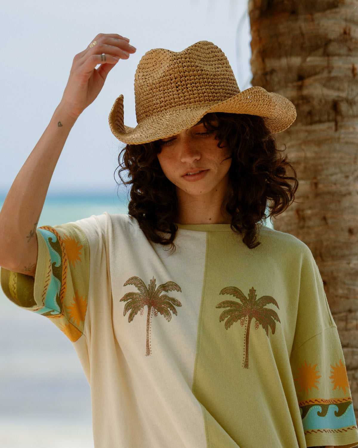 Billabong Women's Split Palm Short Sleeve T-Shirt - White Cap