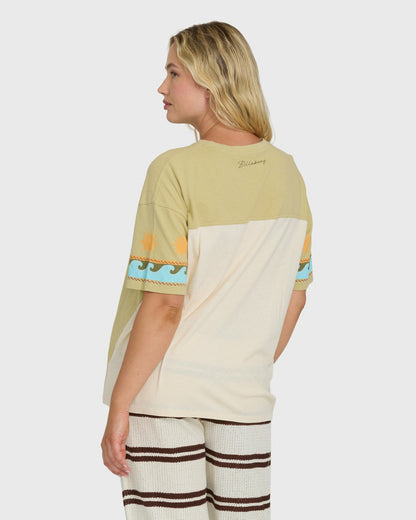 Billabong Women's Split Palm Short Sleeve T-Shirt - White Cap