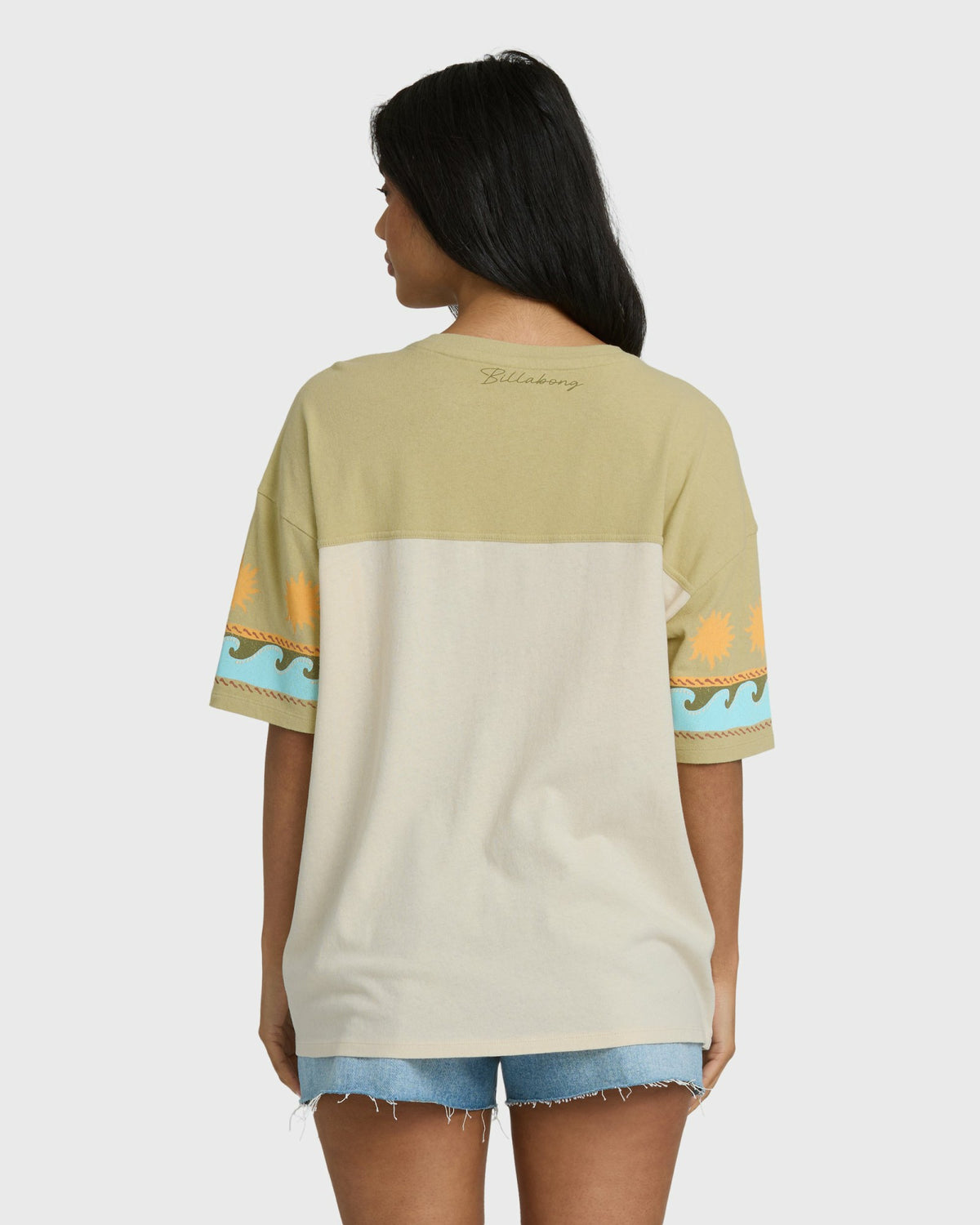 Billabong Women's Split Palm Short Sleeve T-Shirt - White Cap
