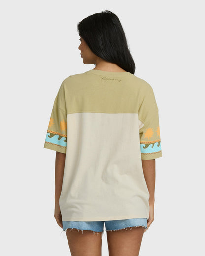 Billabong Women's Split Palm Short Sleeve T-Shirt - White Cap
