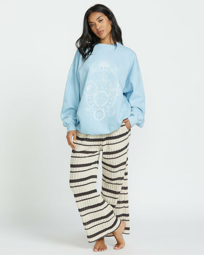 Billabong Women's Ride In Crew Sweatshirt - Washed Chambray