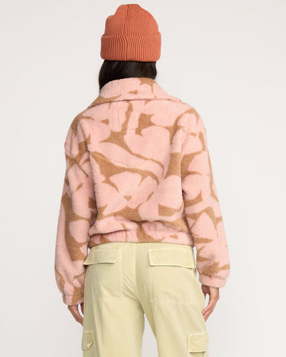 Billabong Women's A\/Div Barra Half Zip Sherpa Fleece - Rose Brown