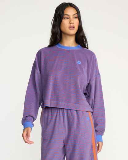 Billabong Women's A\/Div Waves For Days Terry Crewneck Sweatshirt - Iris