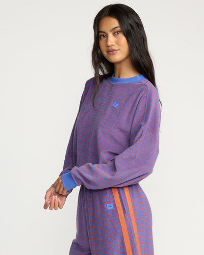 Billabong Women's A\/Div Waves For Days Terry Crewneck Sweatshirt - Iris
