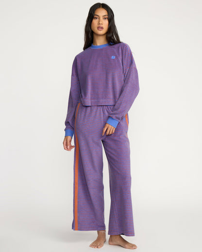 Billabong Women's A\/Div Waves For Days Terry Crewneck Sweatshirt - Iris