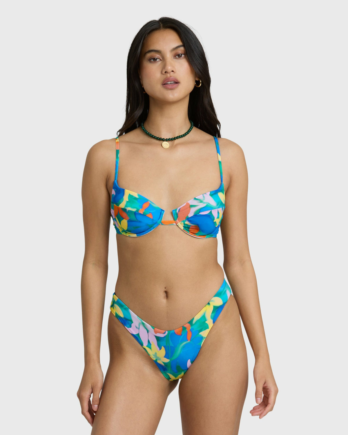 Billabong Women's Agua Flores Leah Underwire Bikini Top - Blue Multi