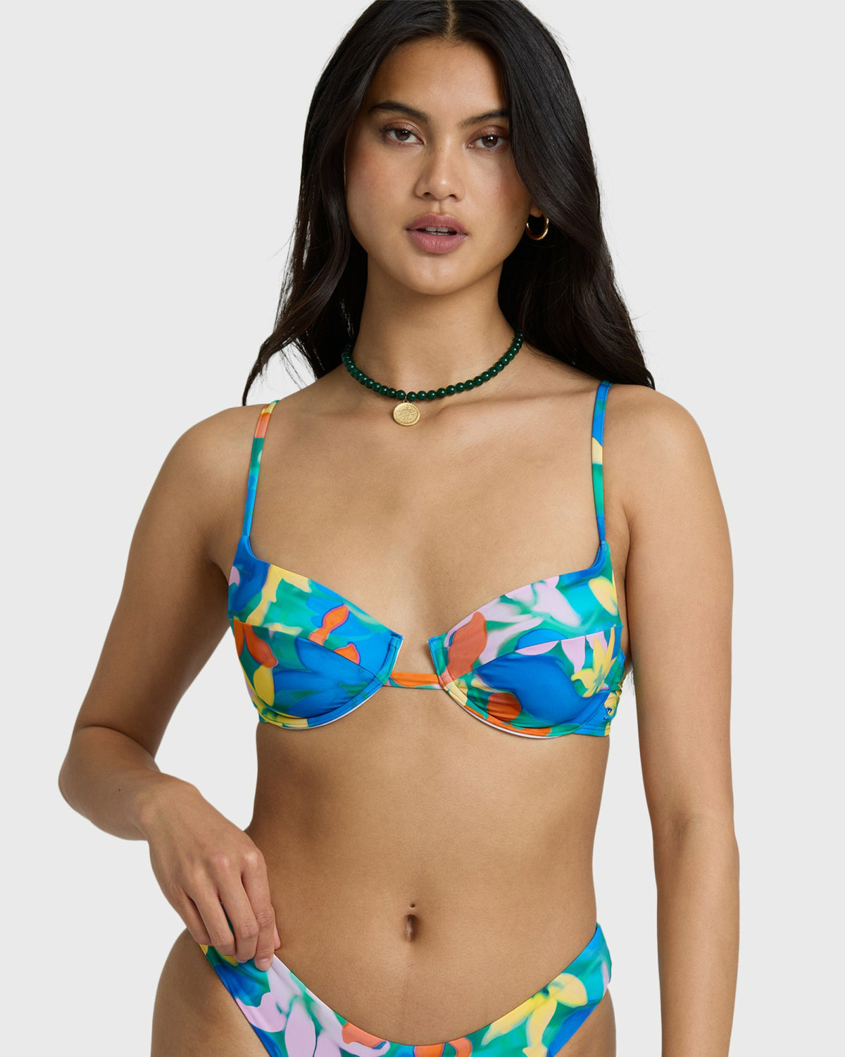 Billabong Women's Agua Flores Leah Underwire Bikini Top - Blue Multi