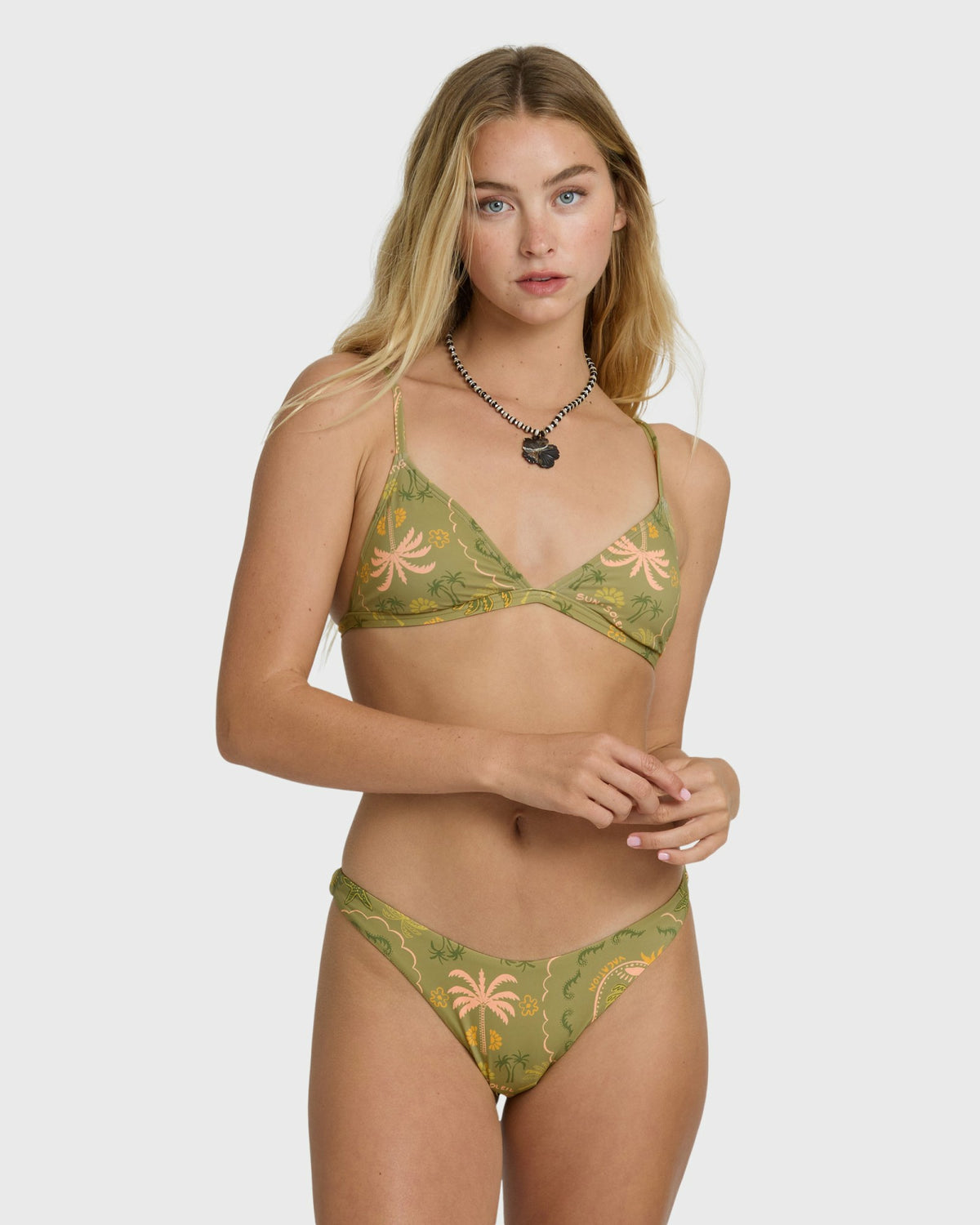 Billabong Women's Vaca Soleil Ceci Triangle Bikini Top - Cedar