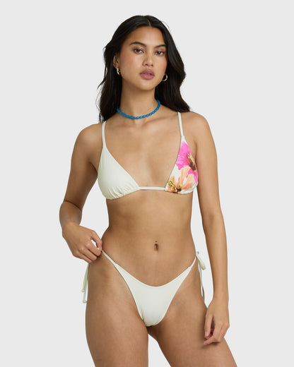Billabong Women's Sunny Shore Tall Slide Triangle Bikini Top - Salt Crystal