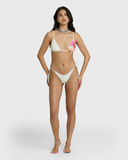 Billabong Women's Sunny Shore Tie-side Dippi Skimpy Bikini Bottom - Salt Crystal