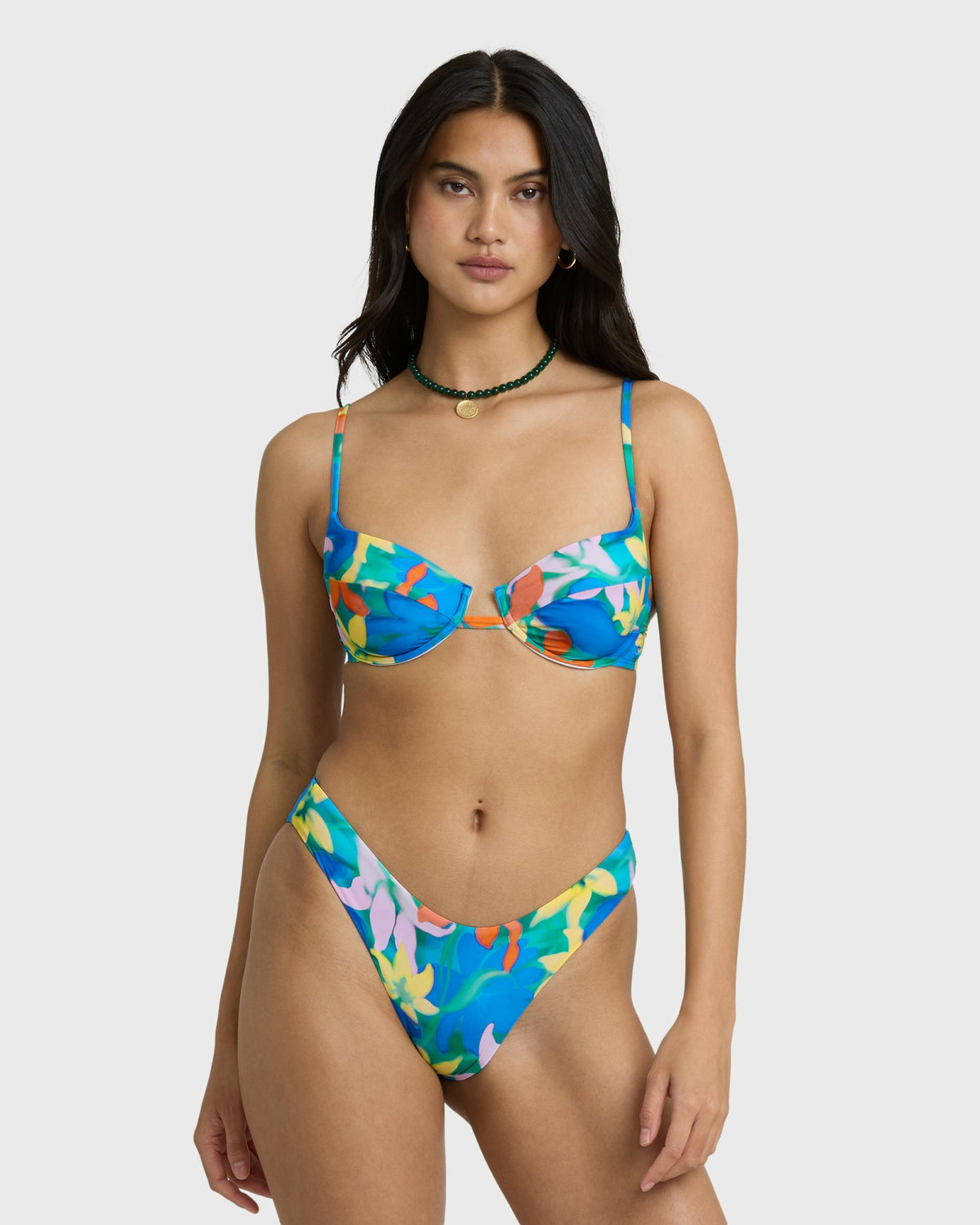 Billabong Women's Agua Flores Bondi Medium Bikini Bottom - Blue Multi