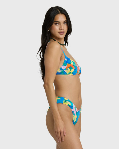 Billabong Women's Agua Flores Bondi Medium Bikini Bottom - Blue Multi