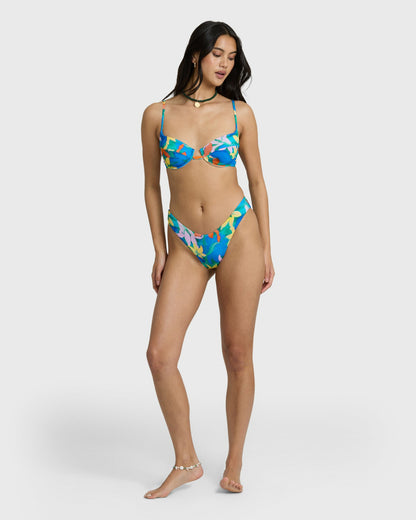 Billabong Women's Agua Flores Bondi Medium Bikini Bottom - Blue Multi