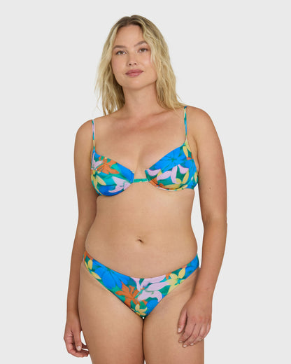 Billabong Women's Agua Flores Bondi Medium Bikini Bottom - Blue Multi