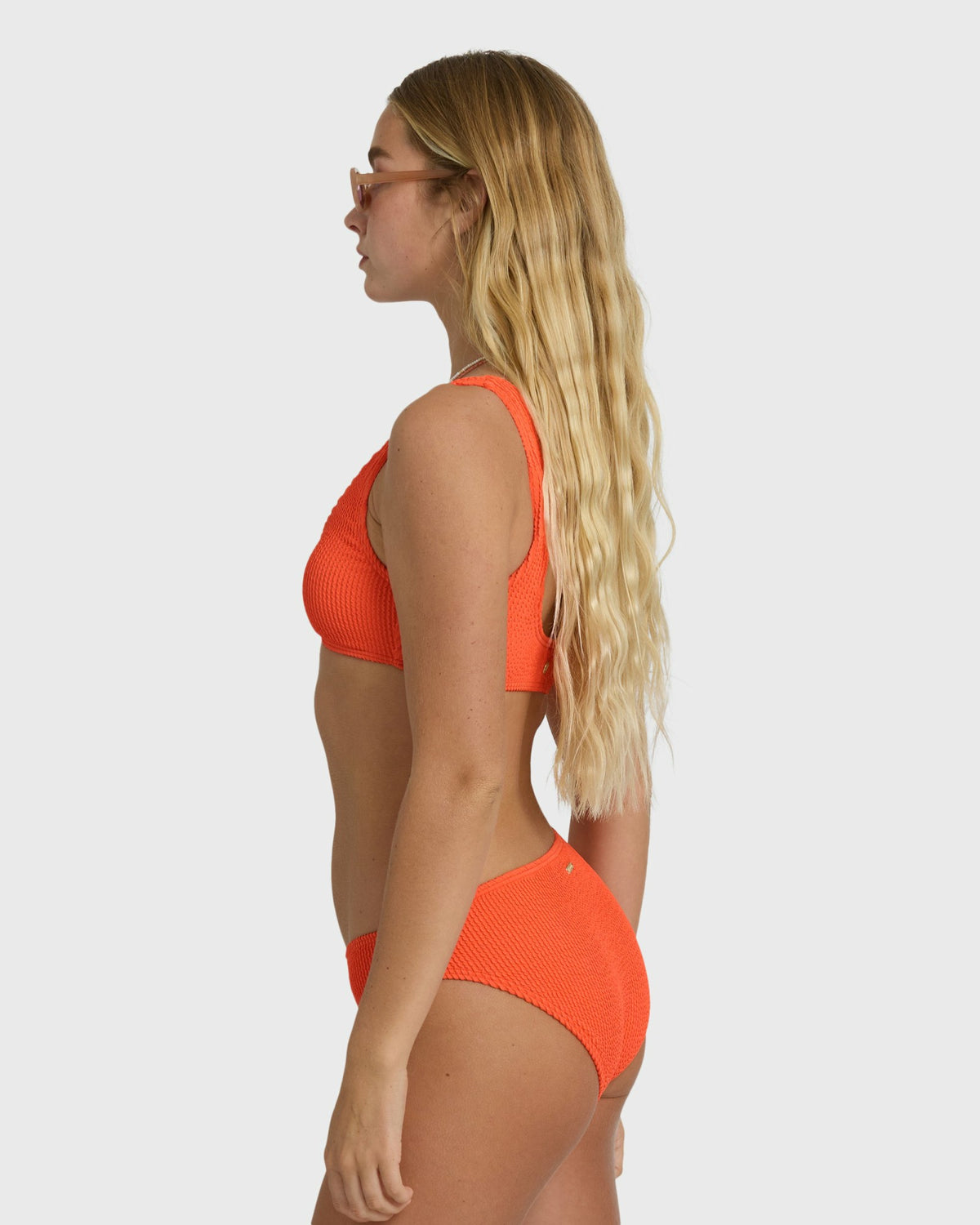 Billabong Women's Summer Hi Lowrider Full Bikini Bottom - Hot Coral