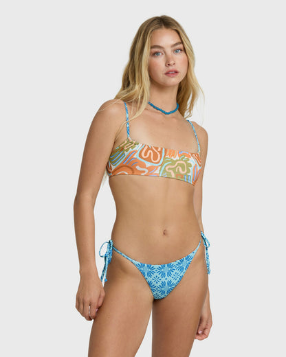 Billabong Women's Le Surf Tie-side Maya Tiny Bikini Bottom - Orange Multi