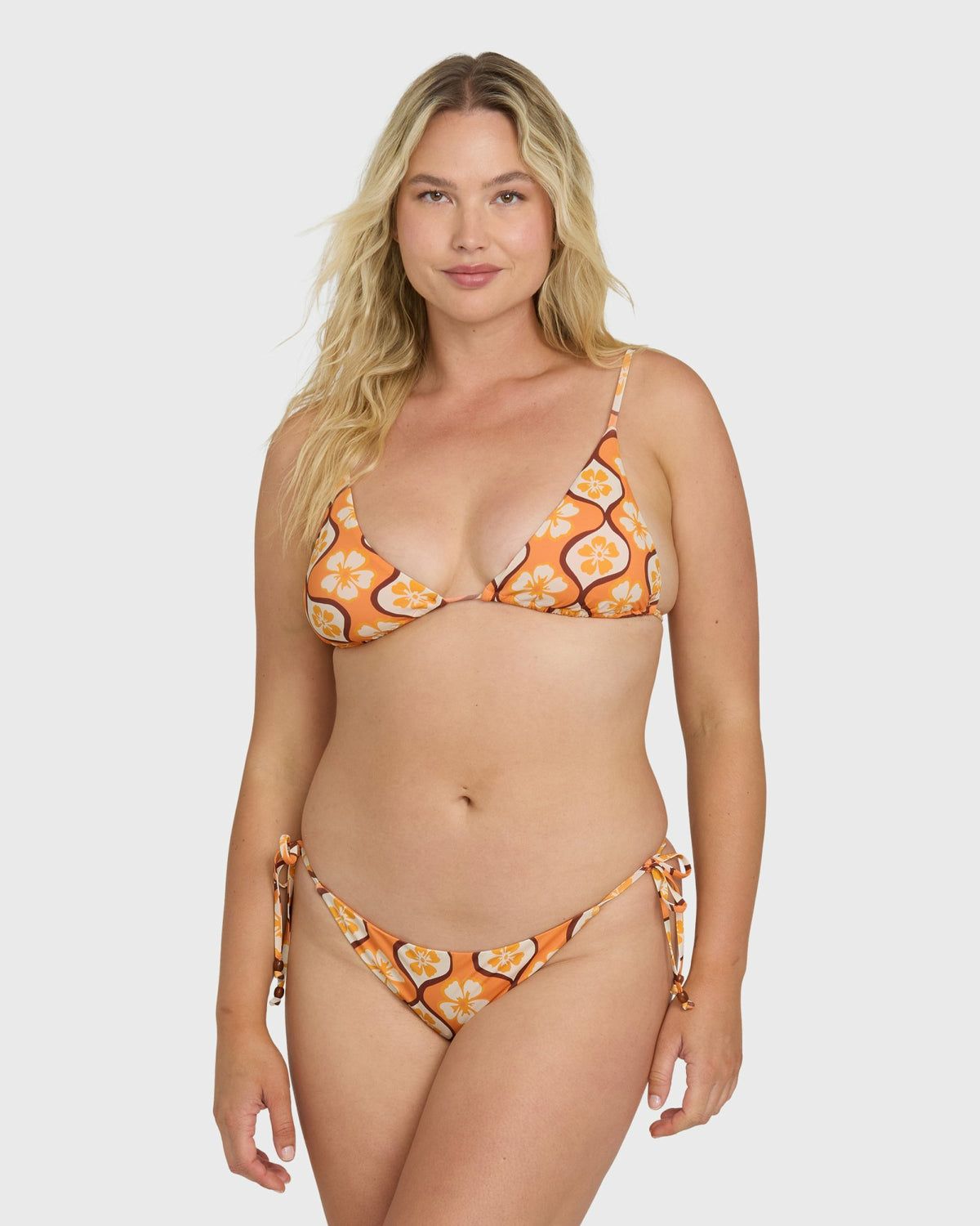 Billabong Women's Sol Groove Tie-side Tanga Skimpy Bikini Bottom - Tangerine