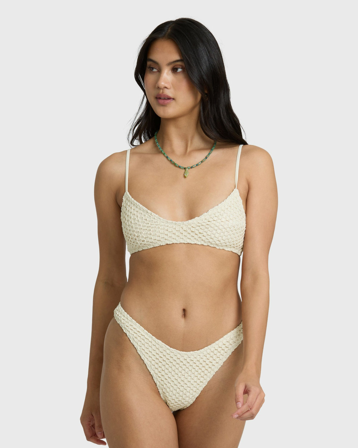 Billabong Women's Twisted Tides Hike Medium Bikini Bottom - White Cap
