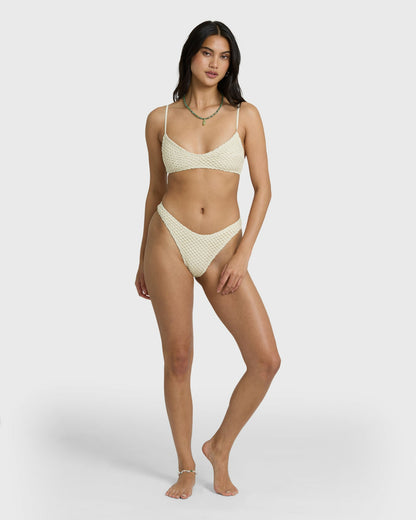 Billabong Women's Twisted Tides Hike Medium Bikini Bottom - White Cap