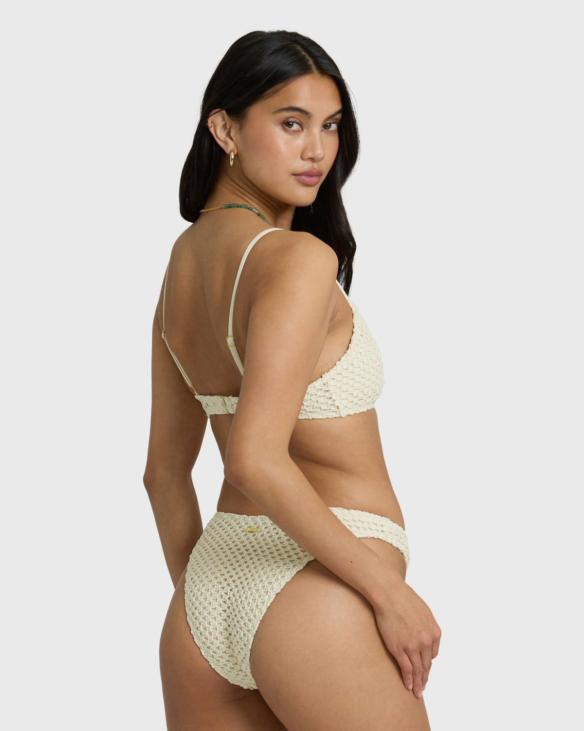 Billabong Women's Twisted Tides Hike Medium Bikini Bottom - White Cap