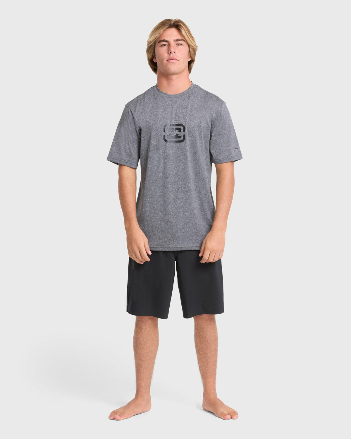 Billabong Men's All Day Wave Loose Fit Short Sleeve Surf Tee - Light Gray Heather