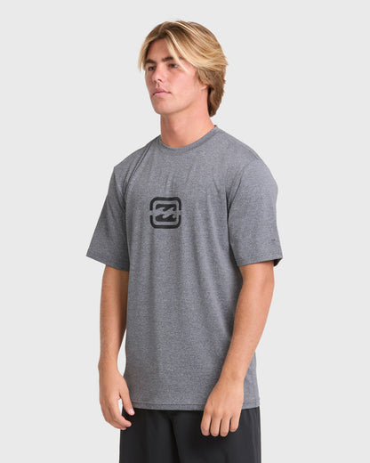 Billabong Men's All Day Wave Loose Fit Short Sleeve Surf Tee - Light Gray Heather