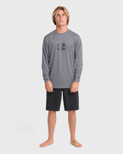 Billabong Men's All Day Wave Long Sleeve Surf Tee - Light Gray Heather