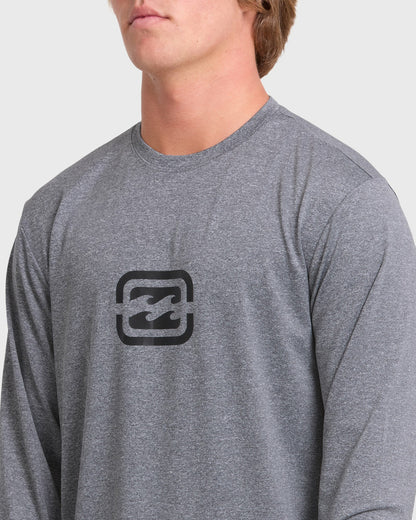 Billabong Men's All Day Wave Long Sleeve Surf Tee - Light Gray Heather