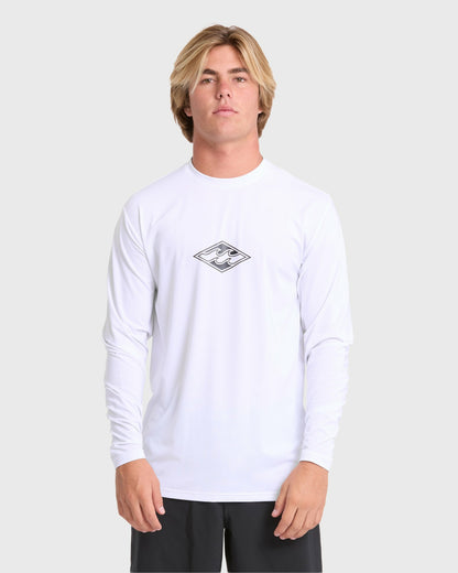 Billabong Men's All Day Wave Long Sleeve Surf Tee - White