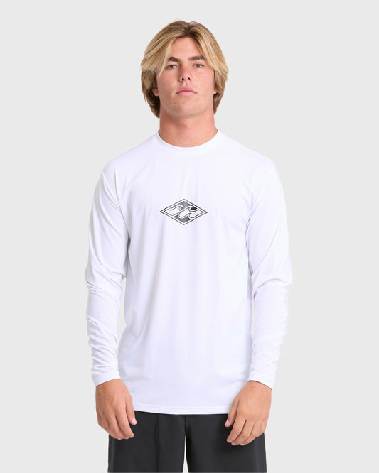 Billabong Men's All Day Wave Long Sleeve Surf Tee - White