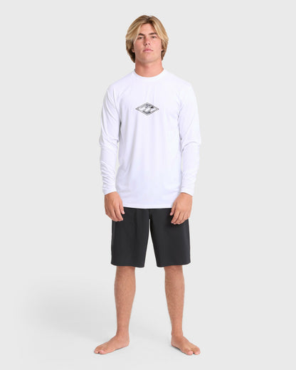 Billabong Men's All Day Wave Long Sleeve Surf Tee - White
