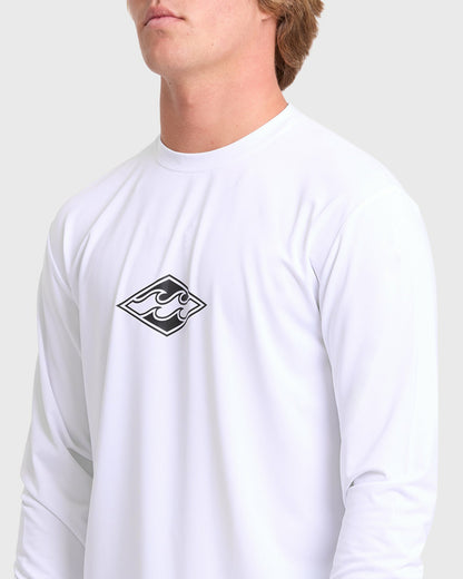 Billabong Men's All Day Wave Long Sleeve Surf Tee - White