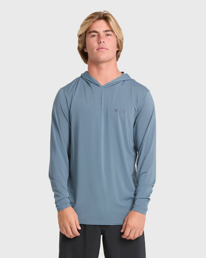 Billabong Men's Arch Mesh Hooded Long Sleeve Surf Tee - China Blue