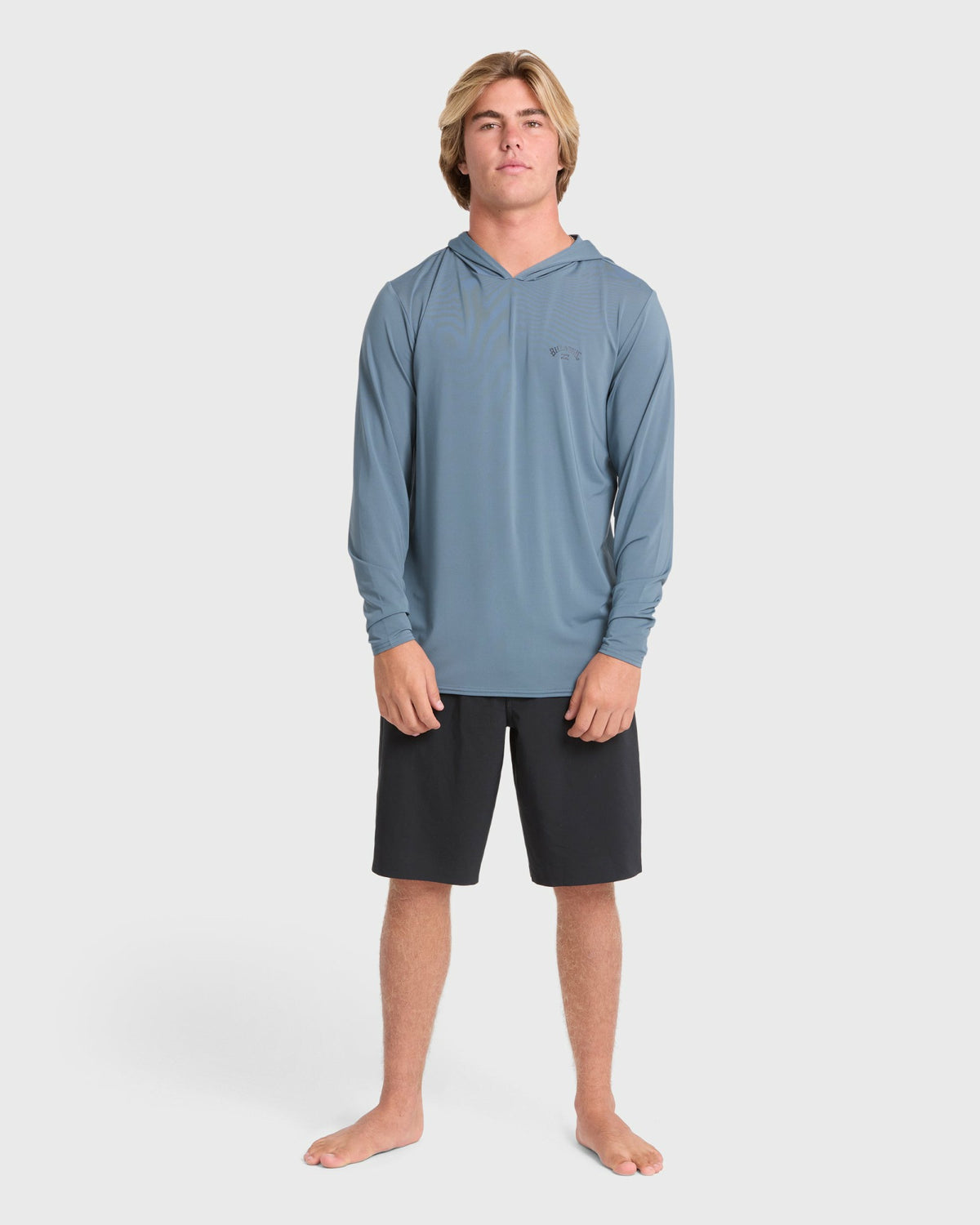 Billabong Men's Arch Mesh Hooded Long Sleeve Surf Tee - China Blue